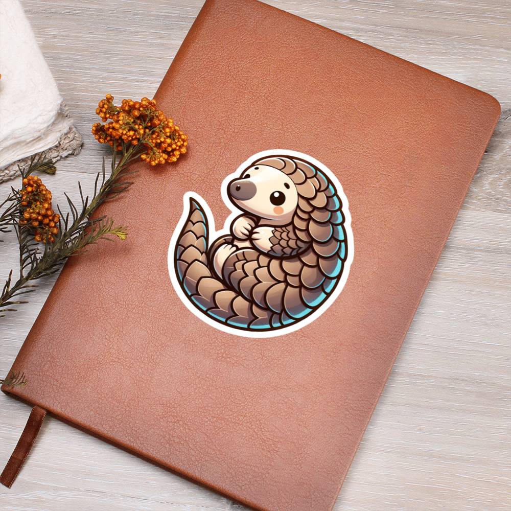 Cute Pangolin sticker 118 - Vegan Leather Journal