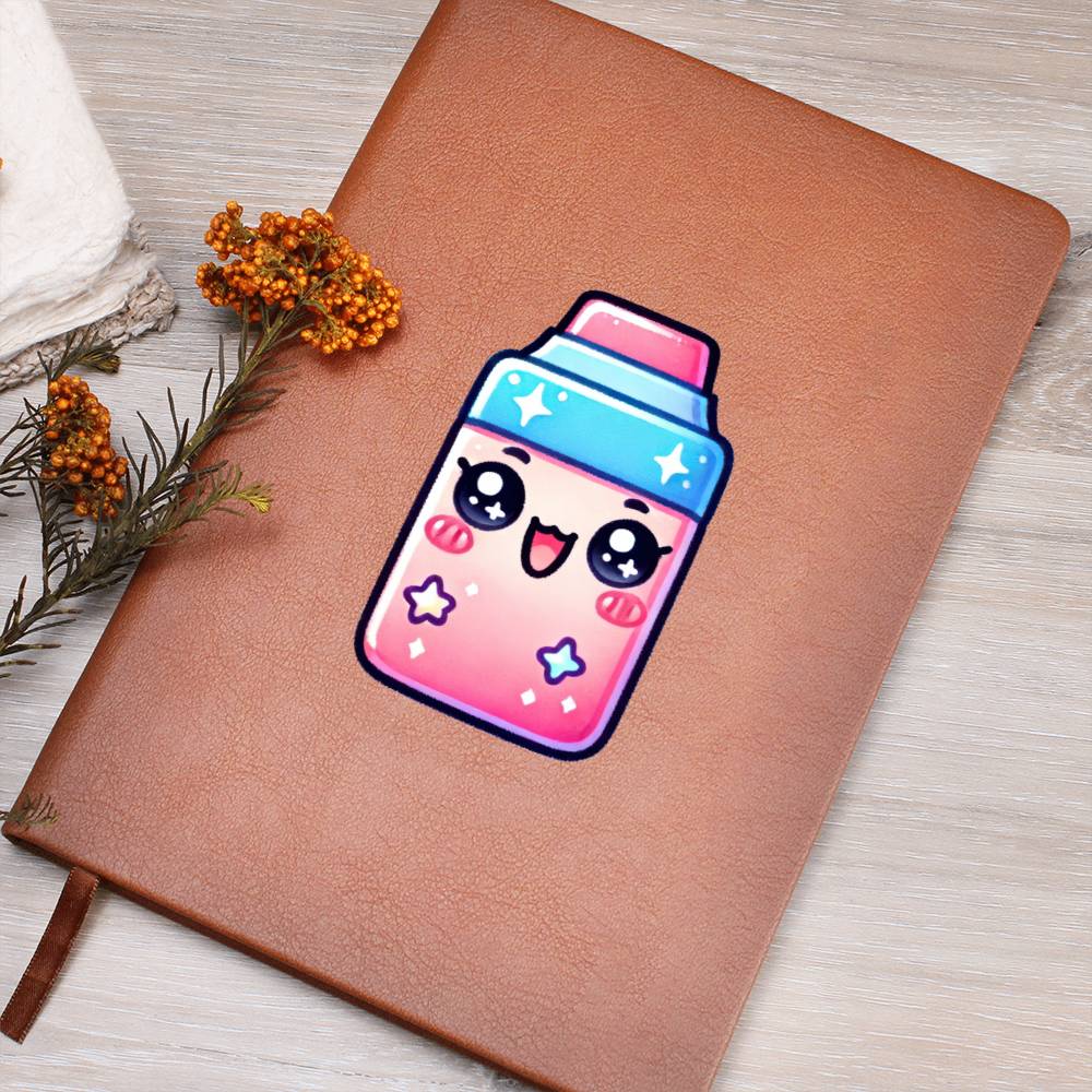 Cute Back to School Sticker 092 - Vegan Leather Journal