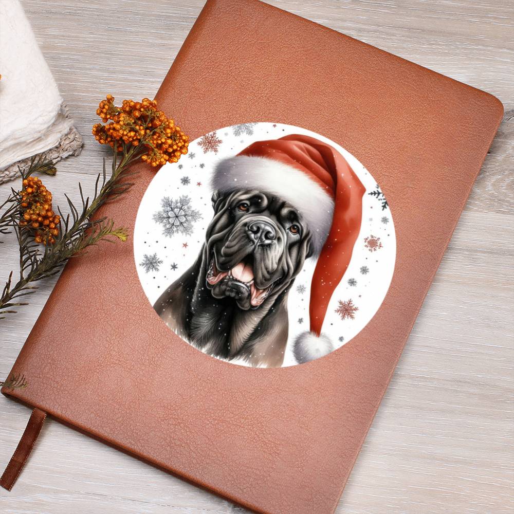 Christmas Dog - Cane Corso - Vegan Leather Journal