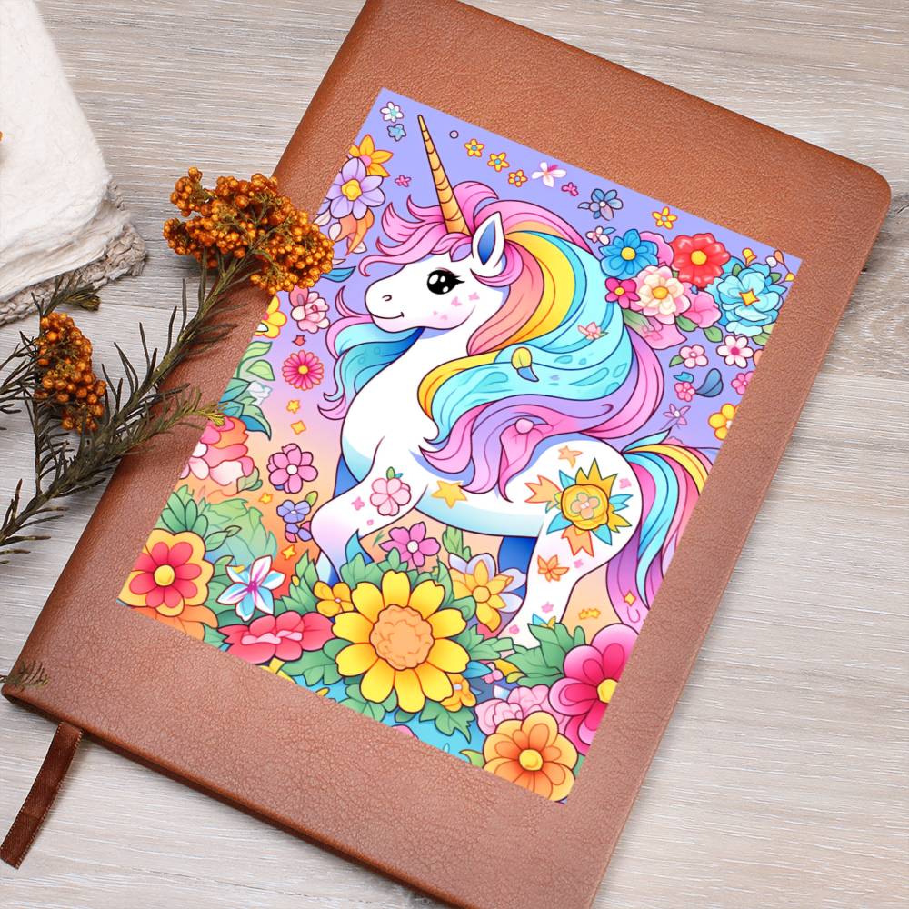 Cute Unicorn 110 - Vegan Leather Journal