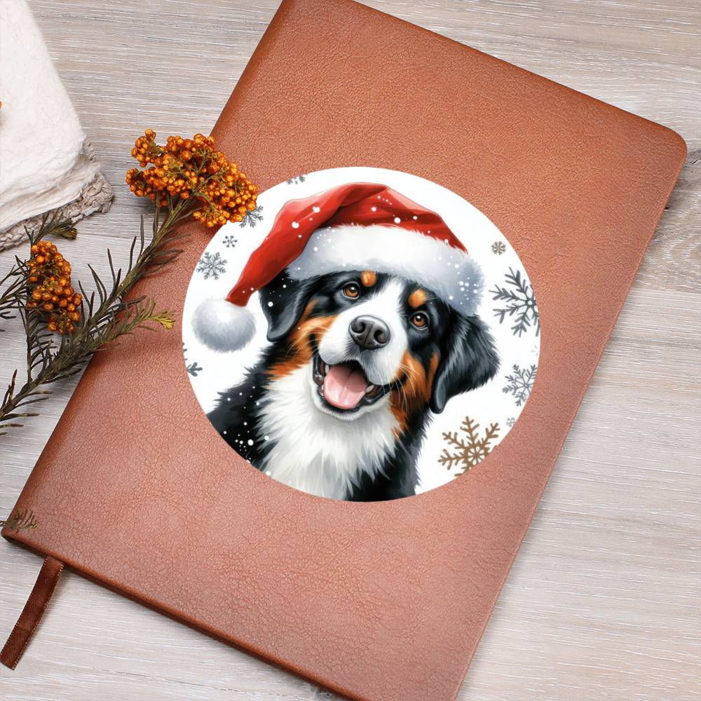 Christmas Dog - Entlebucher Mountain - Vegan Leather Journal