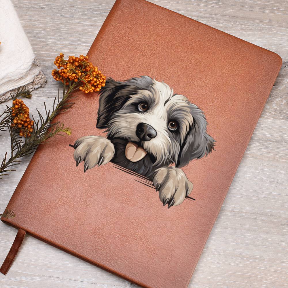 Pyrenean Shepherd Peeking - Vegan Leather Journal