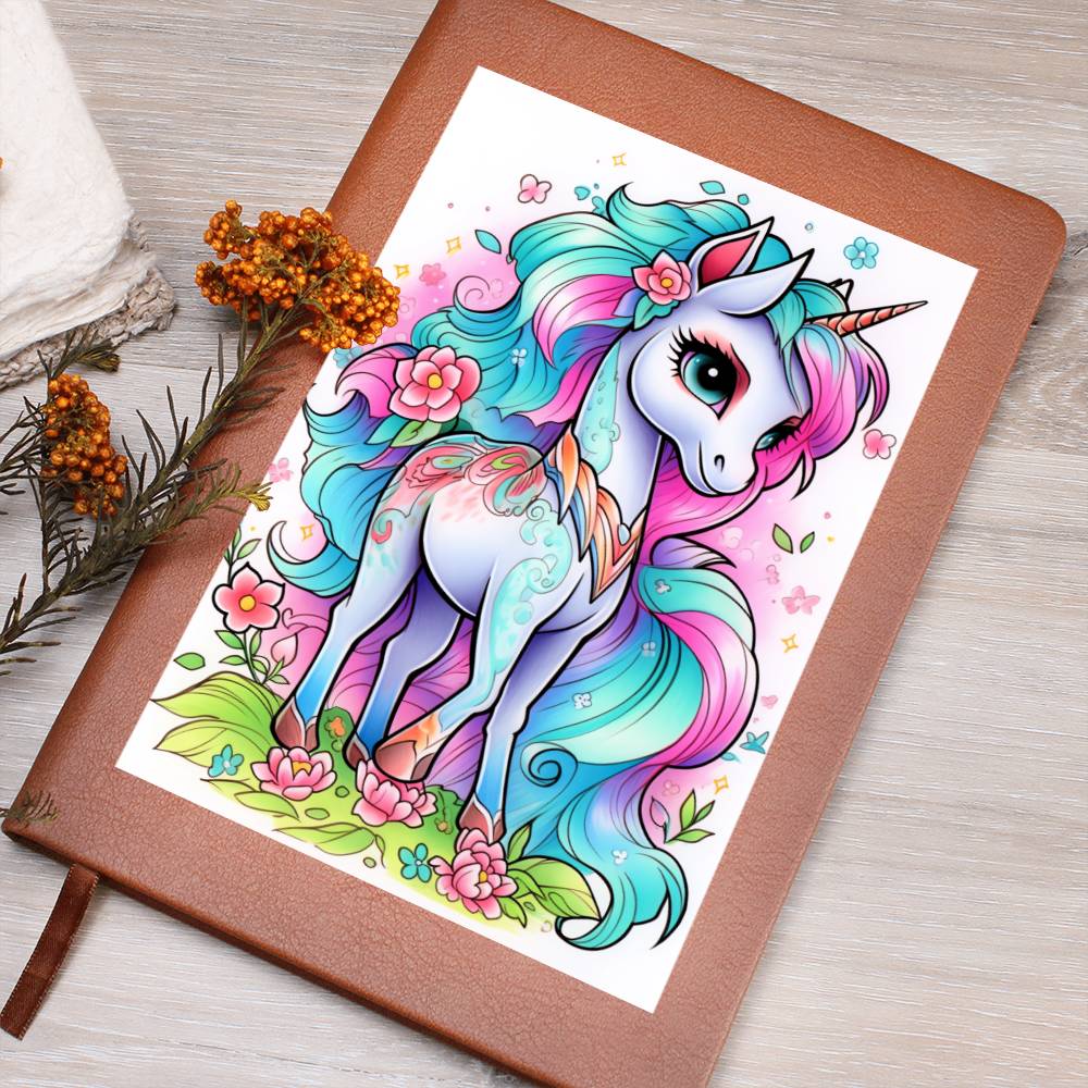 Cute Unicorn 093 - Vegan Leather Journal