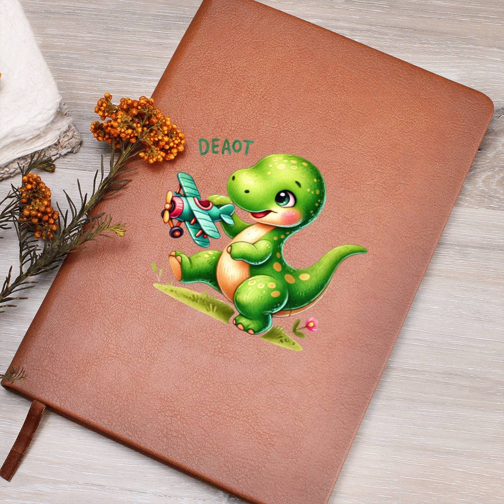 Colorful Baby Dinosaur 002 - Vegan Leather Journal
