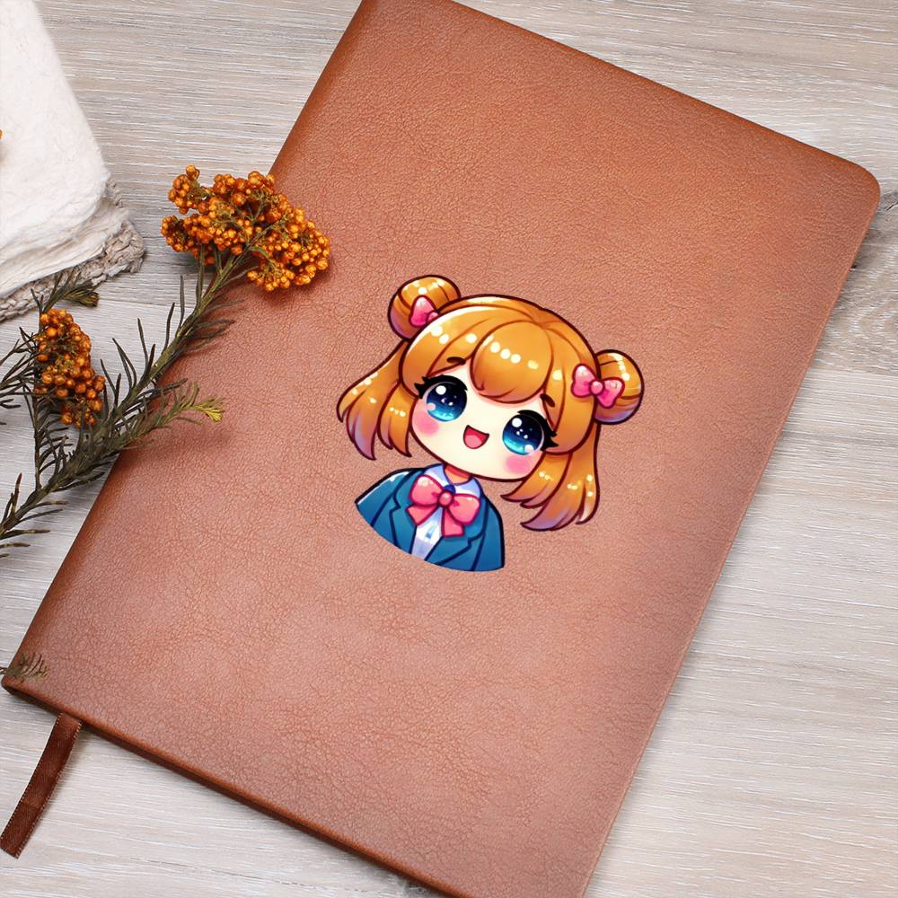 Cute Back to School Sticker 083 - Vegan Leather Journal