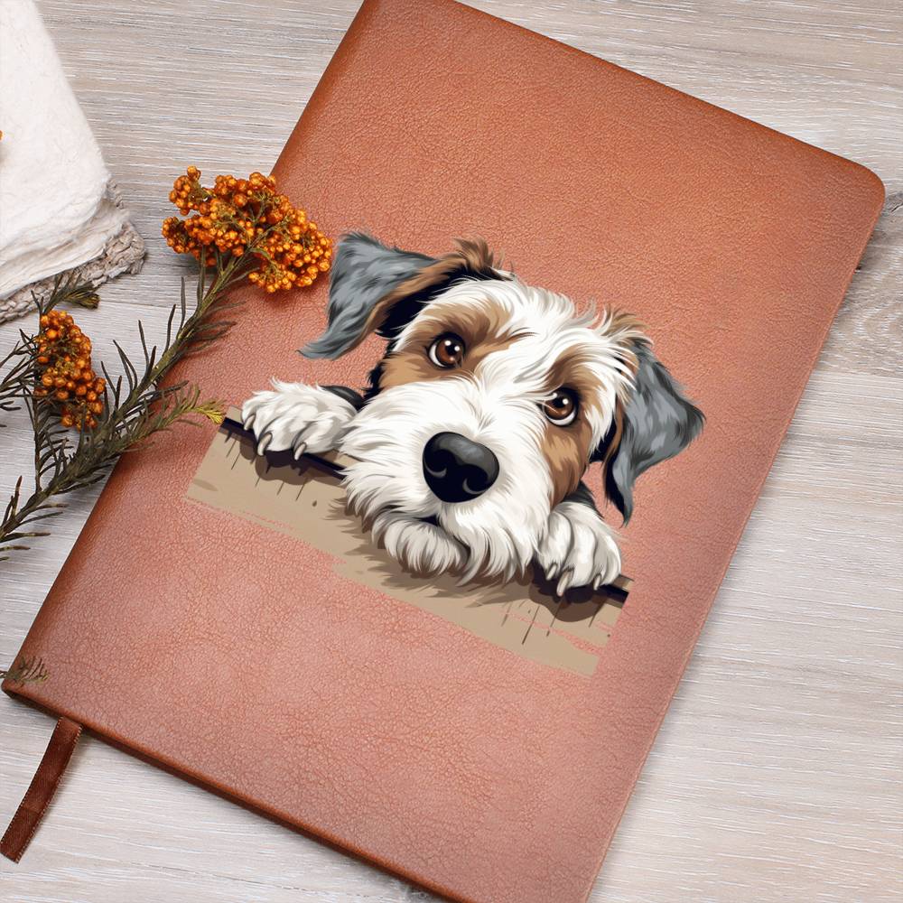 Sealyham Terrier Peeking - Vegan Leather Journal