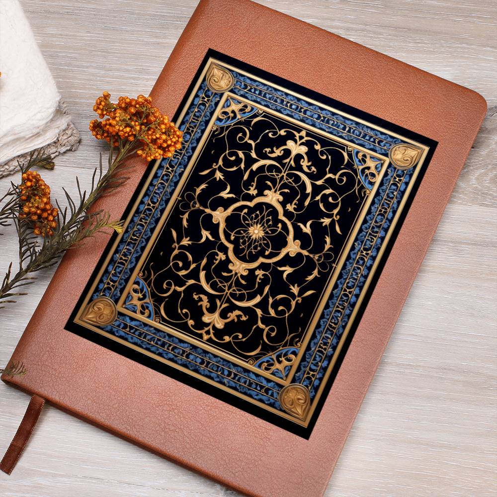 Ornate Gold Cover 014 - Vegan Leather Journal