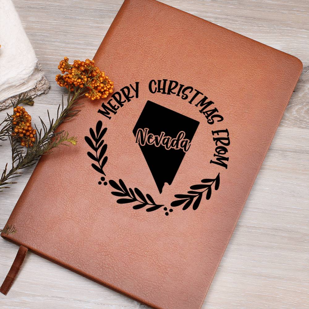 Merry Christmas From Nevada - Vegan Leather Journal