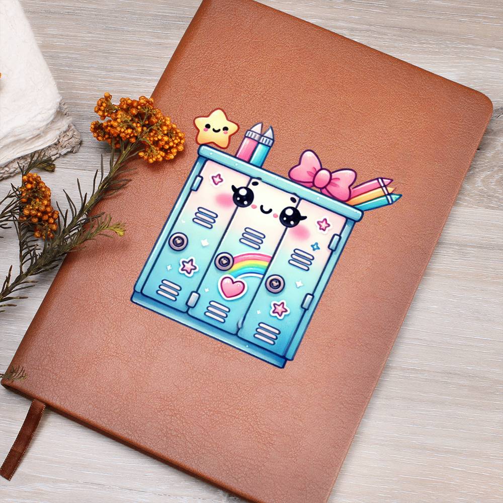 Cute Back to School Sticker 075 - Vegan Leather Journal