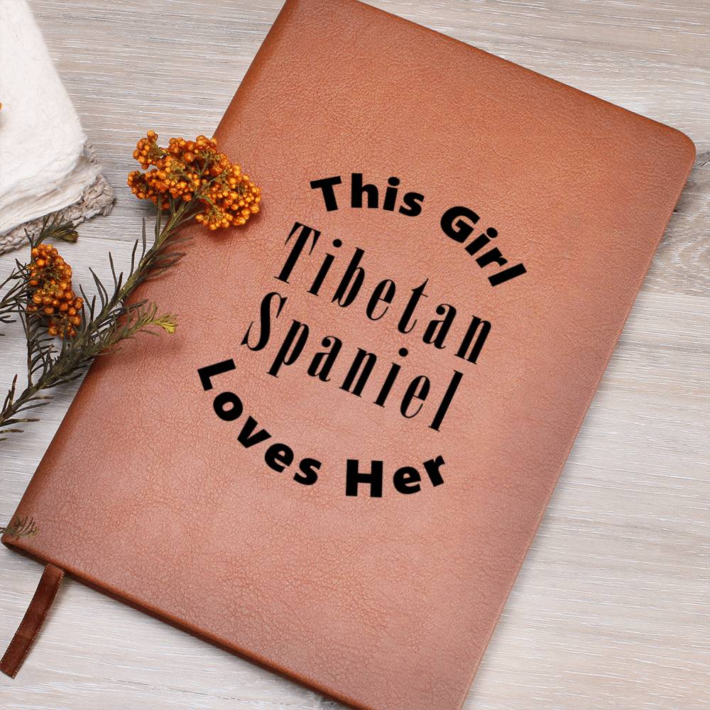 Tibetan Spaniel v2 - Vegan Leather Journal