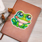 Cute Frog sticker 55 - Vegan Leather Journal