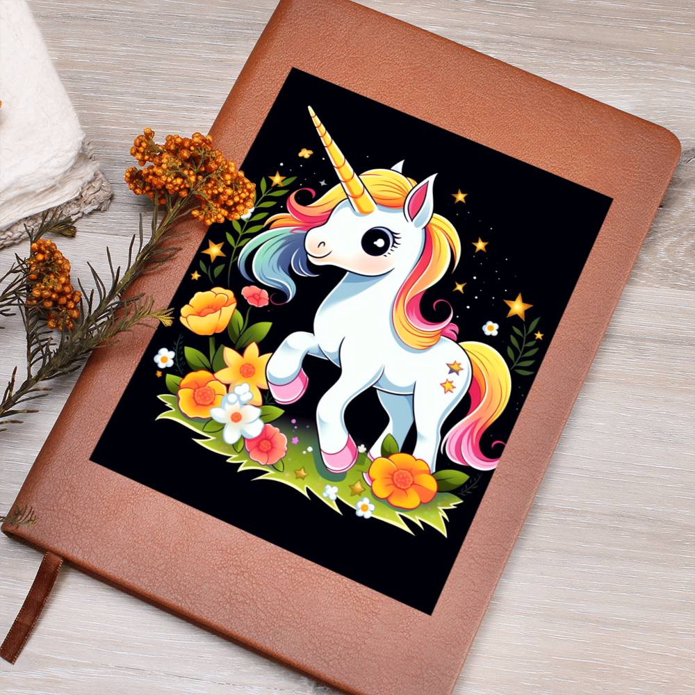 Cute Unicorn 102 - Vegan Leather Journal