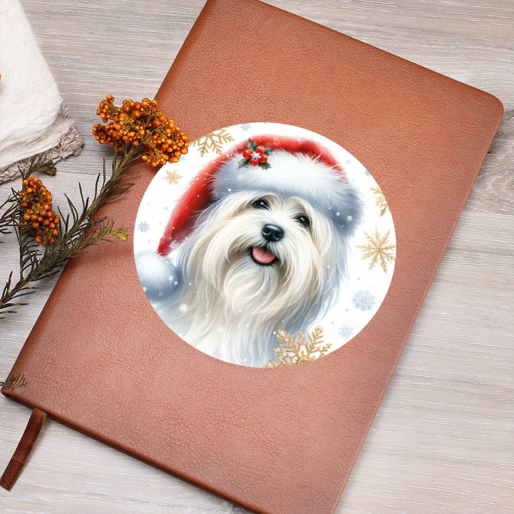 Christmas Dog - Coton De Tulear - Vegan Leather Journal