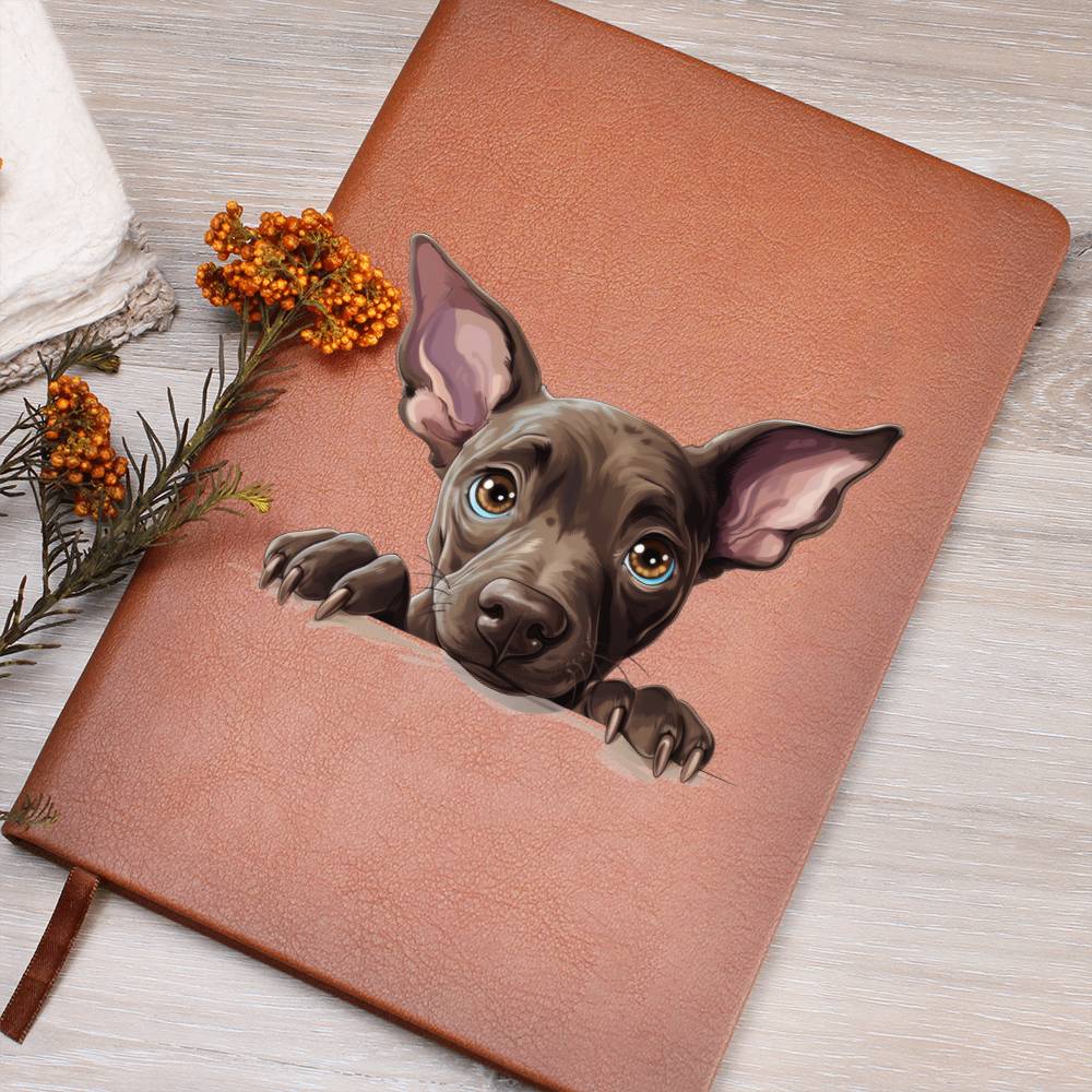 Xoloitzcuintli Peeking - Vegan Leather Journal