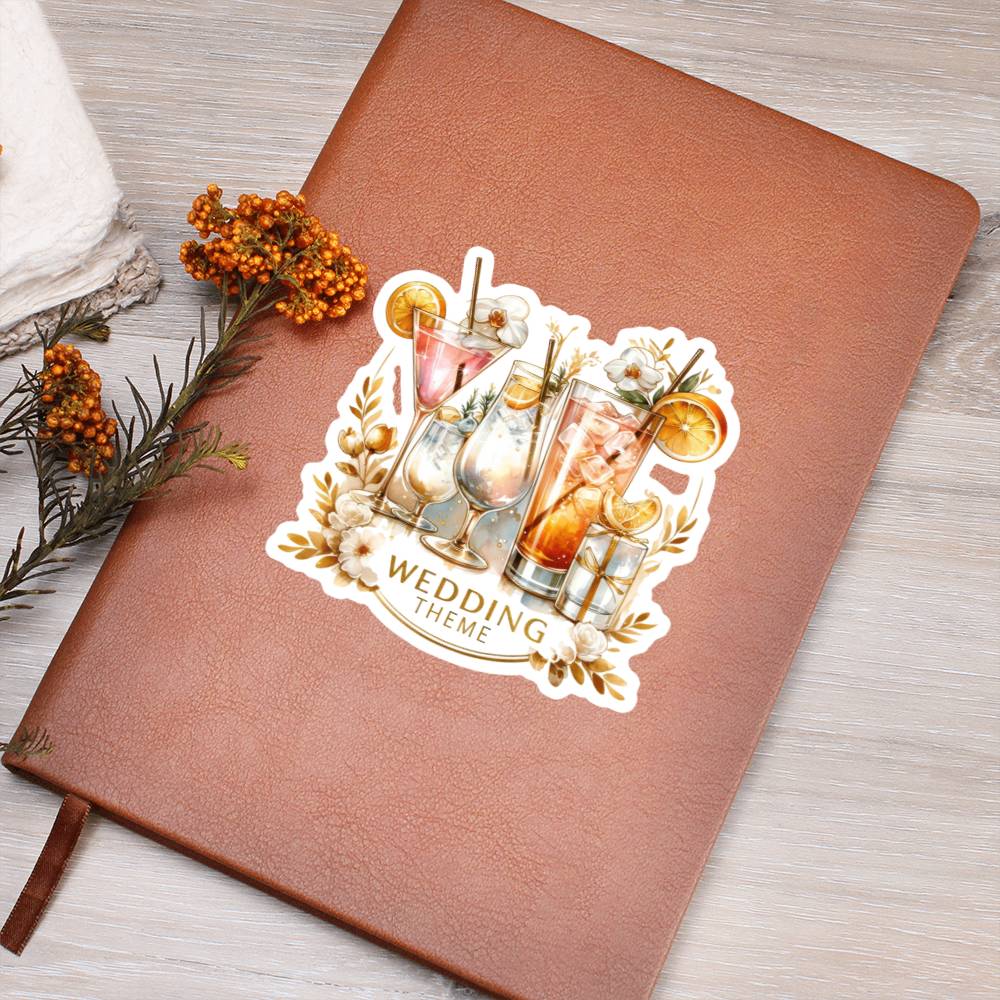 Luxury Wedding Decor Sticker 079 - Vegan Leather Journal