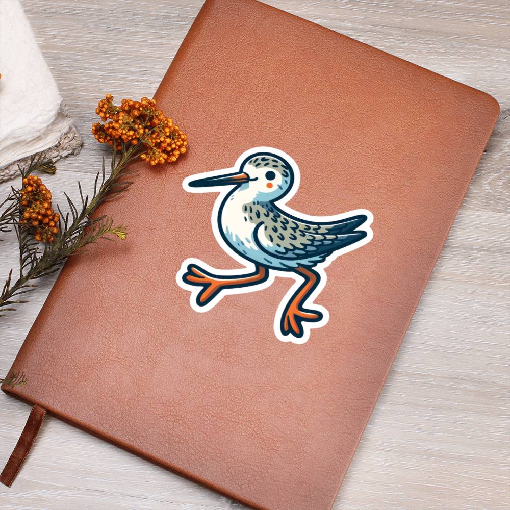 Cute Sandpiper sticker 156 - Vegan Leather Journal