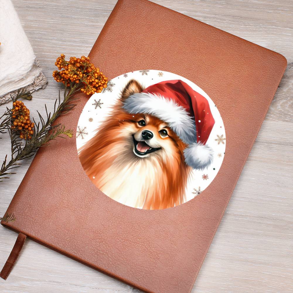 Christmas Dog - Finnish Spitz - Vegan Leather Journal