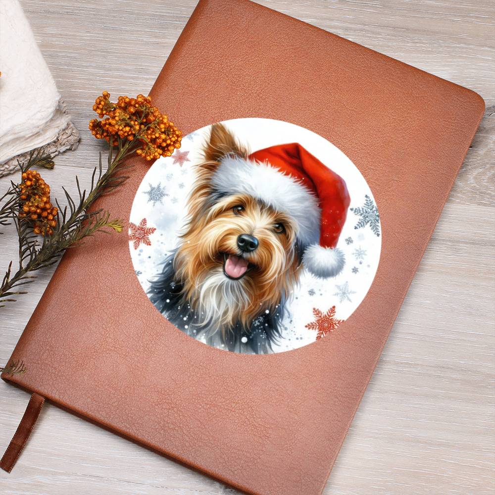 Christmas Dog - Australian Terrier - Vegan Leather Journal