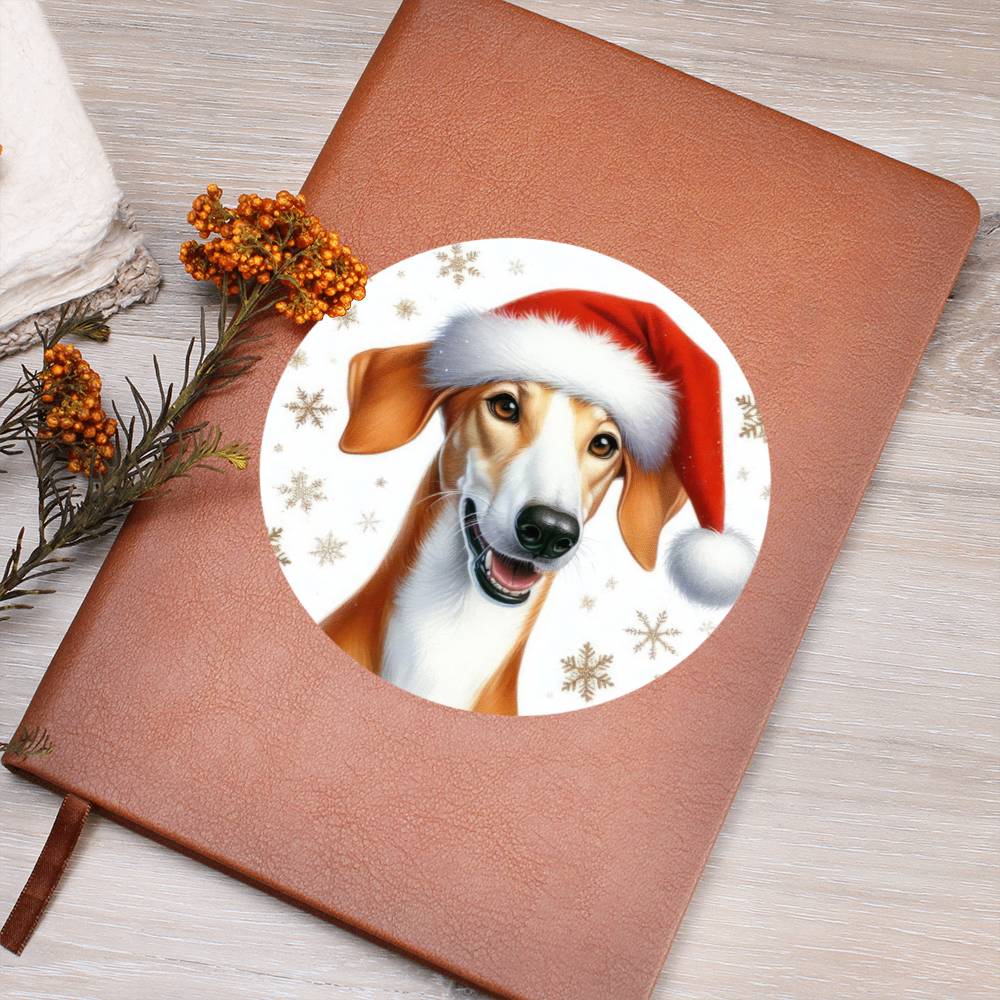 Christmas Dog - Ibizan Hound - Vegan Leather Journal