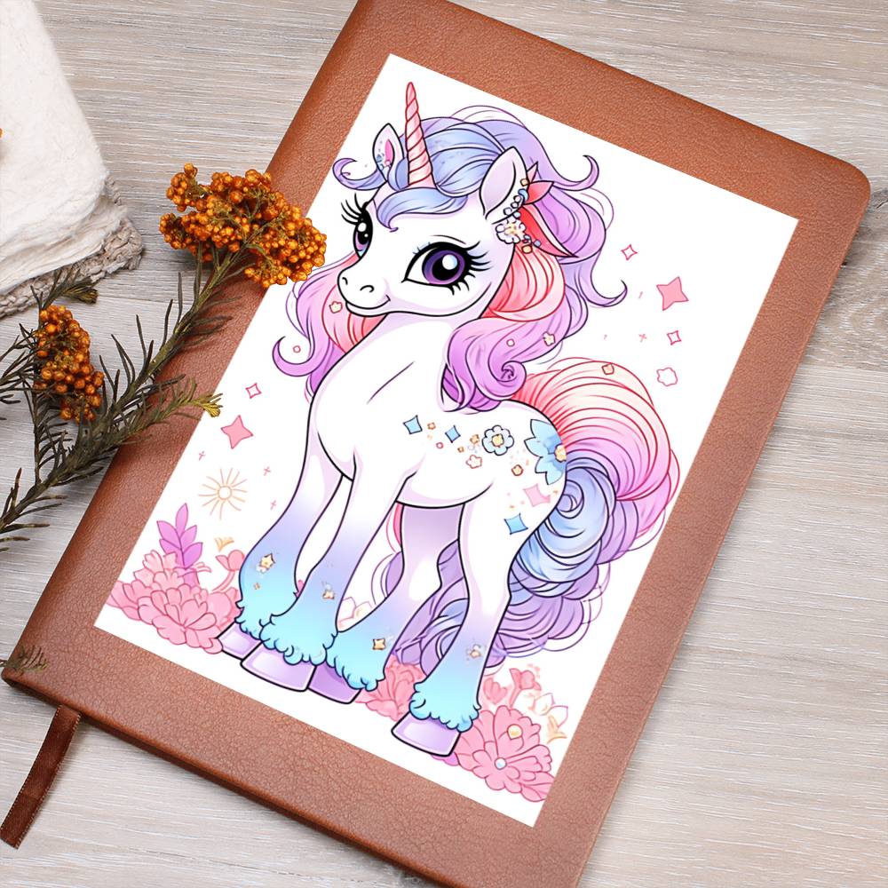 Cute Unicorn 064 - Vegan Leather Journal
