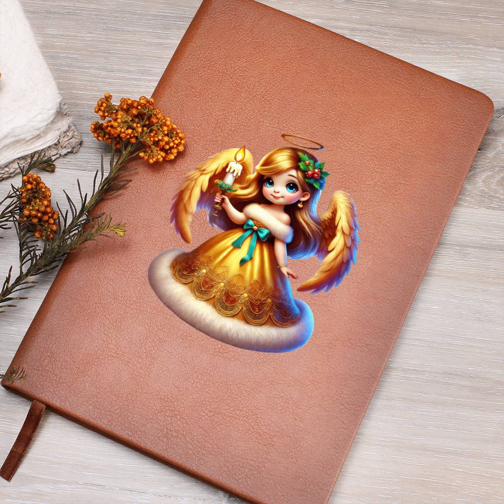 Cute Christmas Angel 017 - Vegan Leather Journal