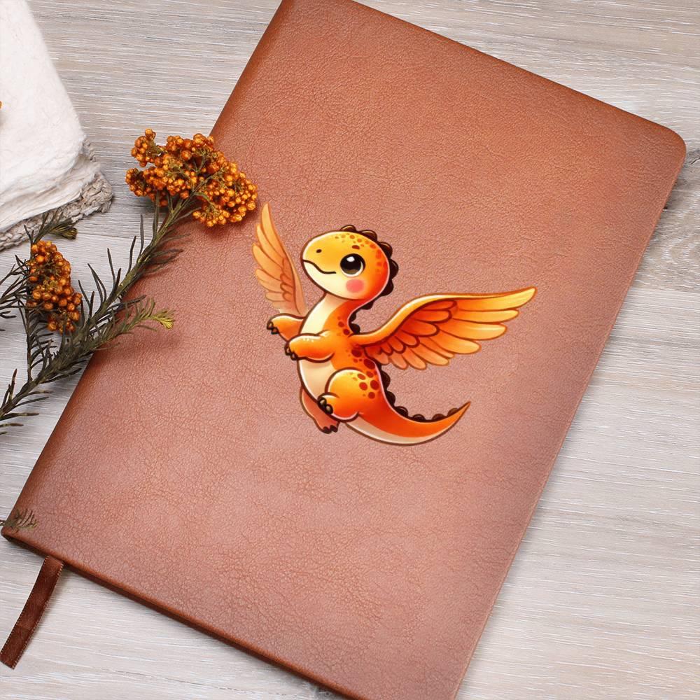 Colorful Baby Dinosaur 012 - Vegan Leather Journal