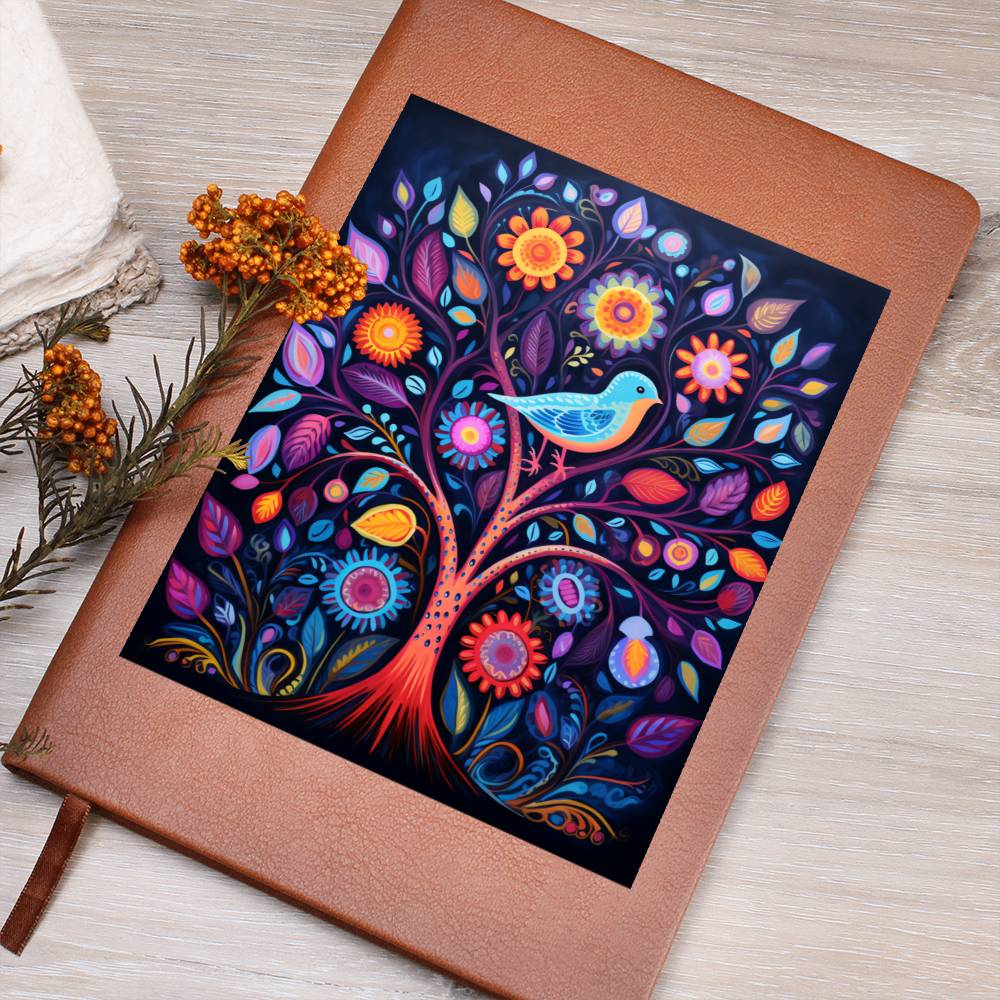 Birds And Floral Design 103 - Vegan Leather Journal
