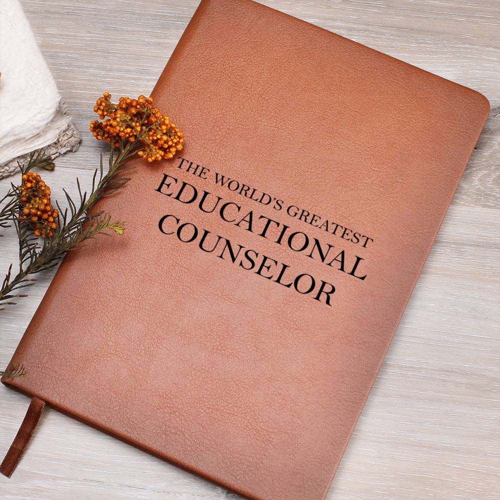 World's Greatest Educational Counselor - Vegan Leather Journal