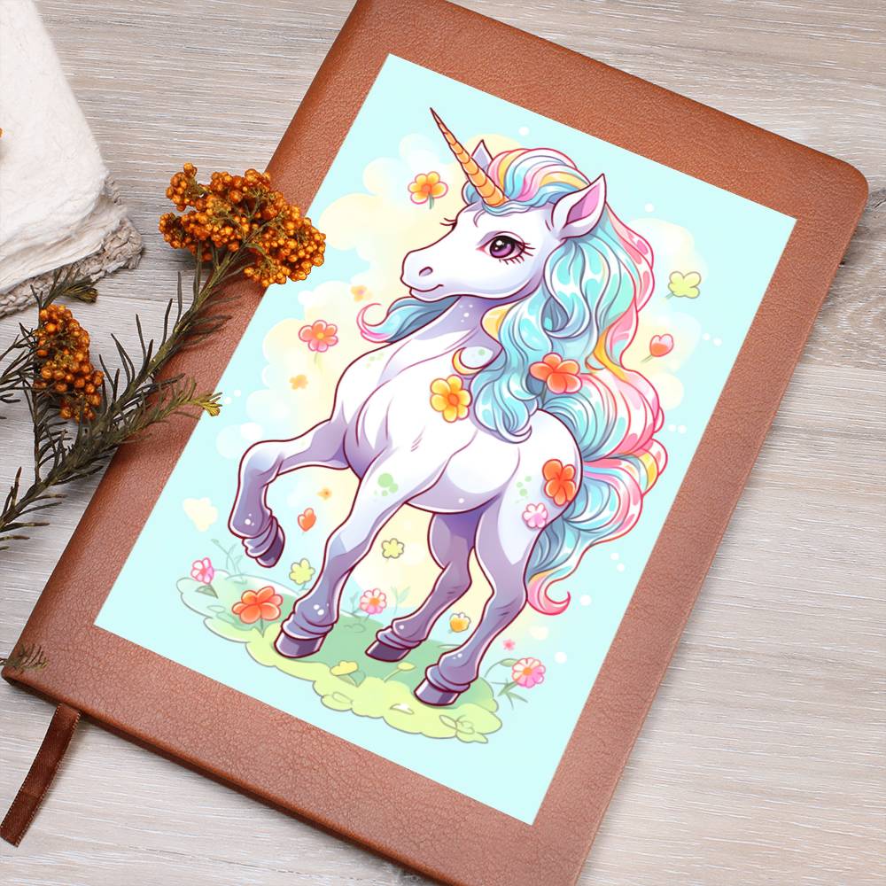 Cute Unicorn 083 - Vegan Leather Journal
