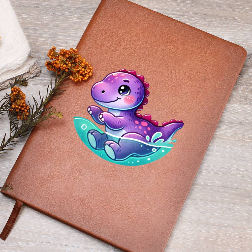 Colorful Baby Dinosaur 087 - Vegan Leather Journal