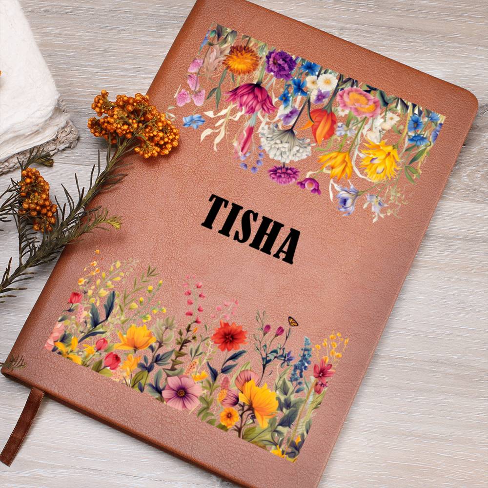 Tisha (Botanical Blooms) - Vegan Leather Journal