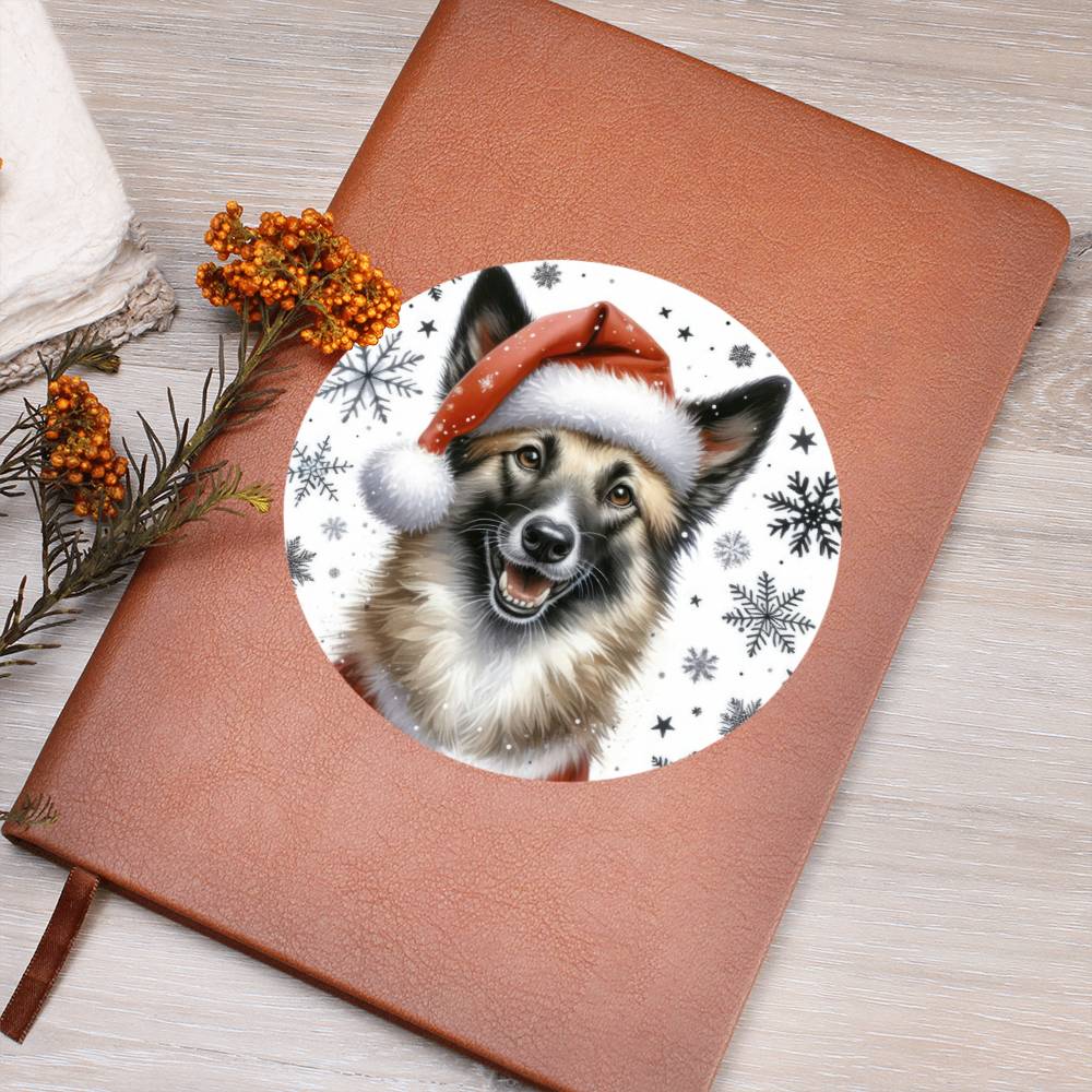 Christmas Dog - Mudi - Vegan Leather Journal