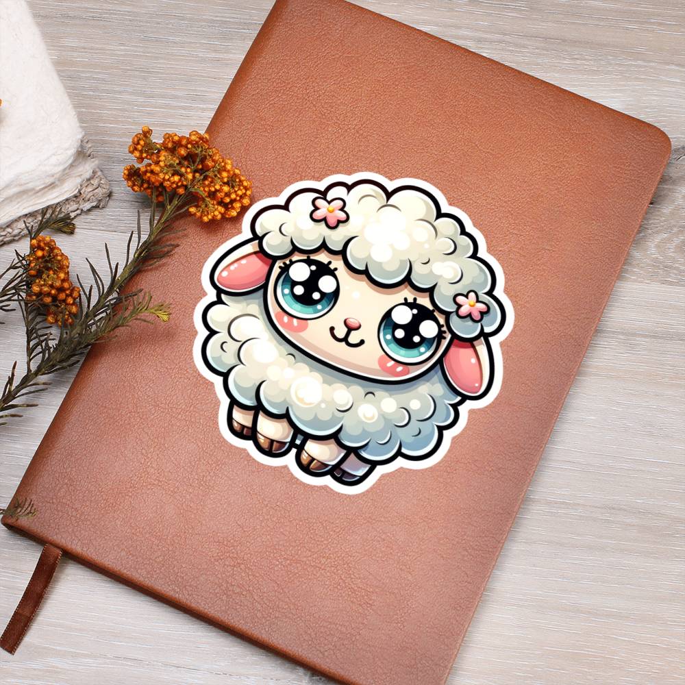 Cute Sheep sticker 164 - Vegan Leather Journal