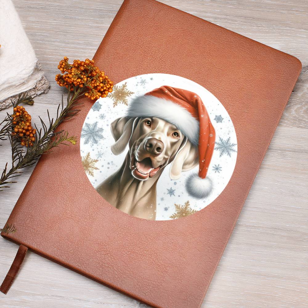 Christmas Dog - Weimaraner - Vegan Leather Journal