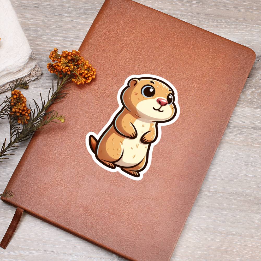 Cute Prairie dog sticker 131 - Vegan Leather Journal