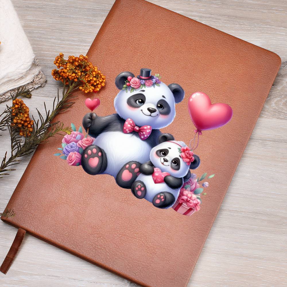 Valentine's Day Panda 006 - Vegan Leather Journal