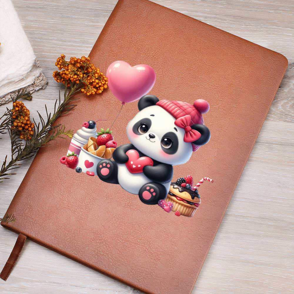 Valentine's Day Panda 005 - Vegan Leather Journal