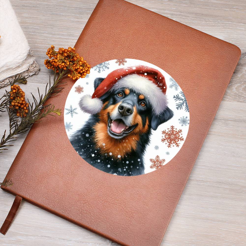 Christmas Dog - Beauceron - Vegan Leather Journal