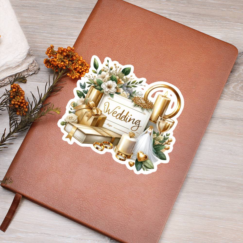 Luxury Wedding Decor Sticker 015 - Vegan Leather Journal