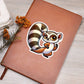 Cute Ringtail lemur sticker 133 - Vegan Leather Journal
