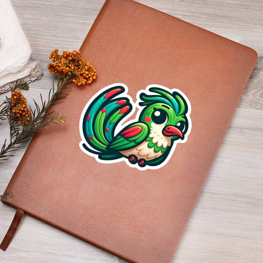 Cute Quetzal sticker 135 - Vegan Leather Journal
