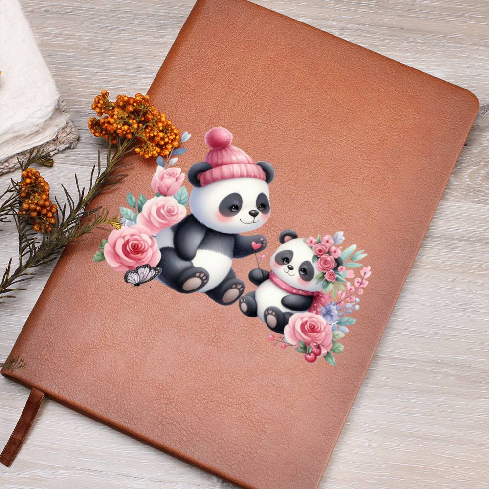 Valentine's Day Panda 022 - Vegan Leather Journal
