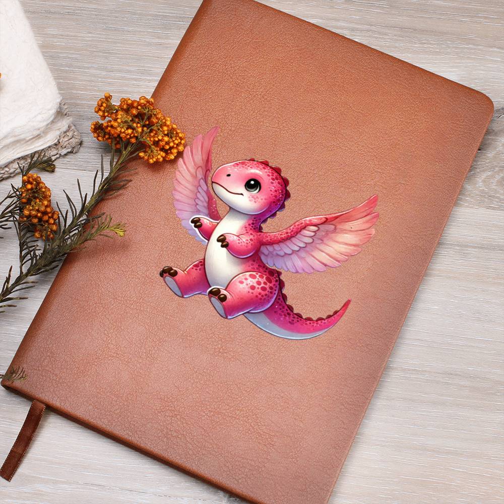 Colorful Baby Dinosaur 014 - Vegan Leather Journal