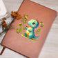 Colorful Baby Dinosaur 007 - Vegan Leather Journal
