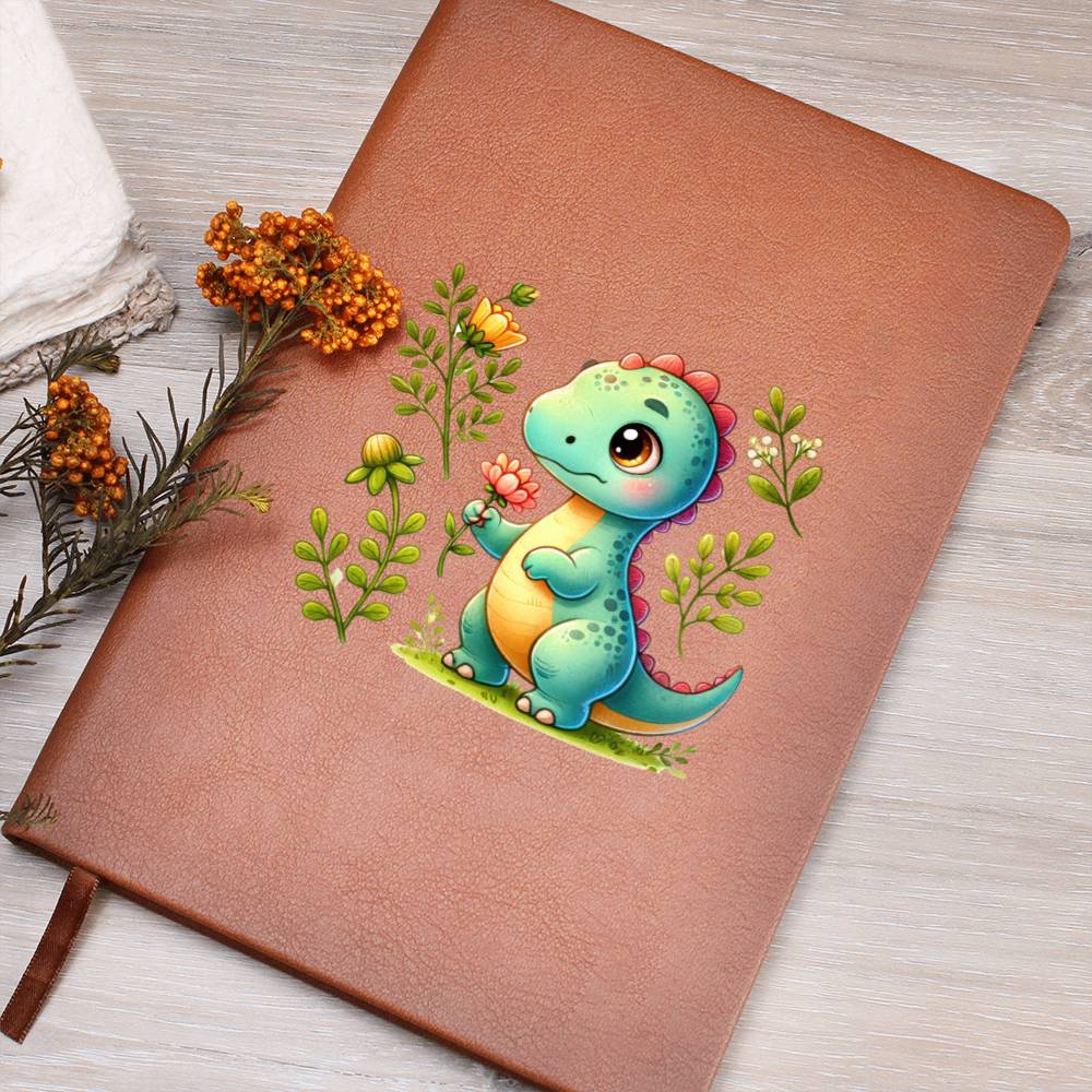 Colorful Baby Dinosaur 007 - Vegan Leather Journal