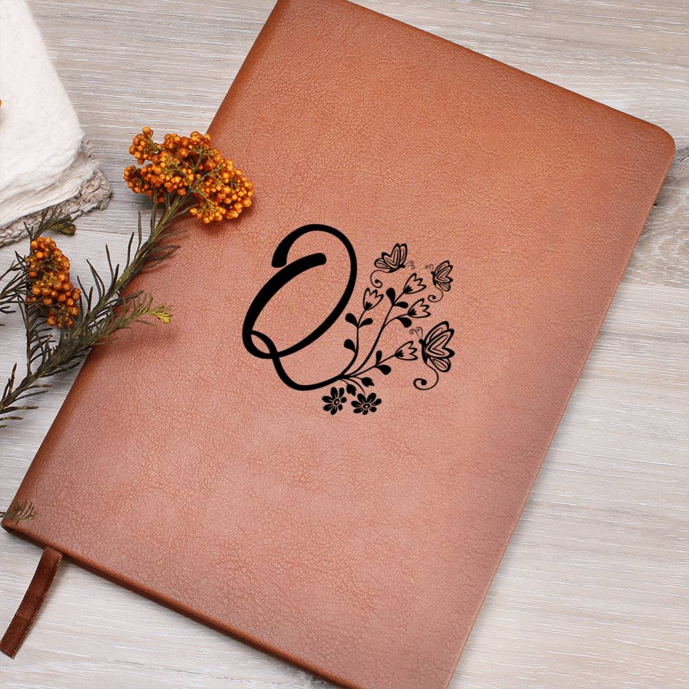 Botanical Monogram Q - Vegan Leather Journal
