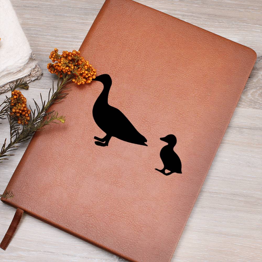 Mama Duck With 1 Duckling - Vegan Leather Journal