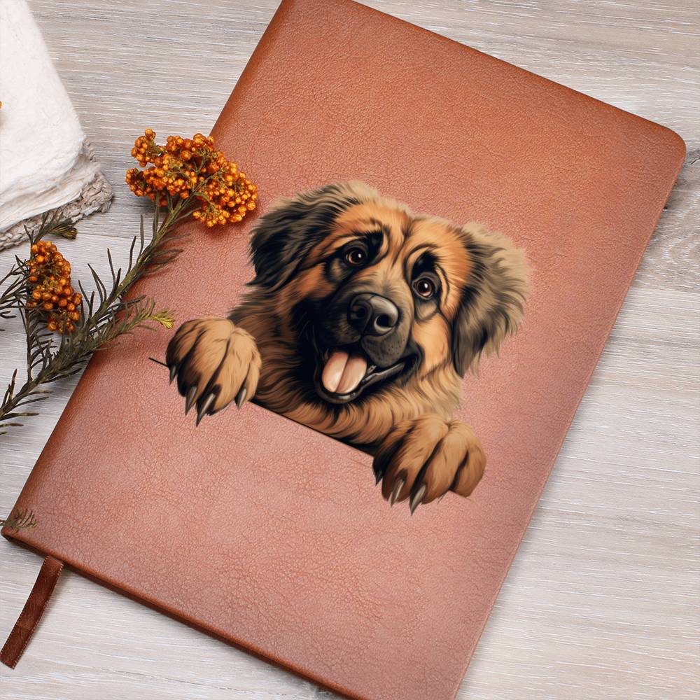 Leonberger Peeking - Vegan Leather Journal