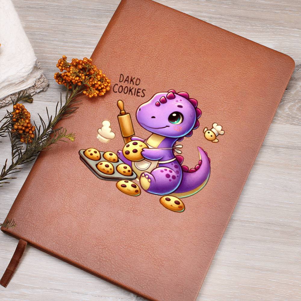 Colorful Baby Dinosaur 091 - Vegan Leather Journal