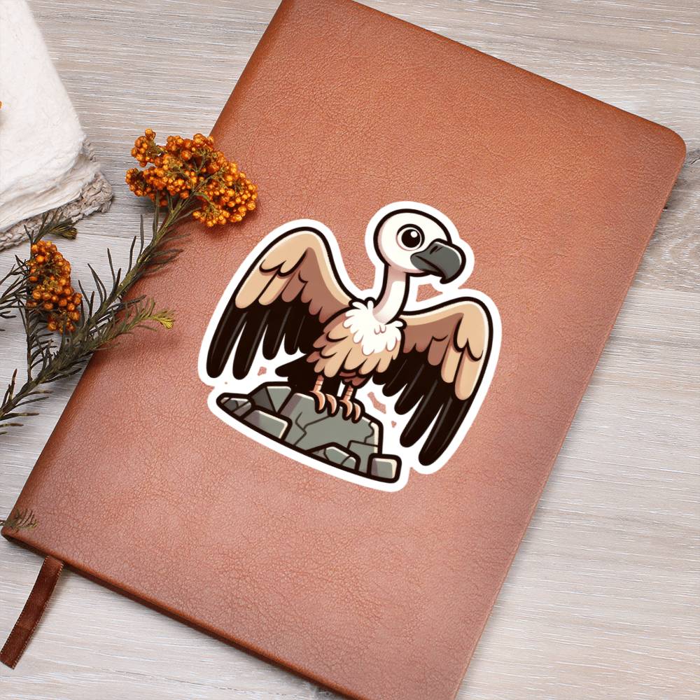 Cute Vulture sticker 210 - Vegan Leather Journal